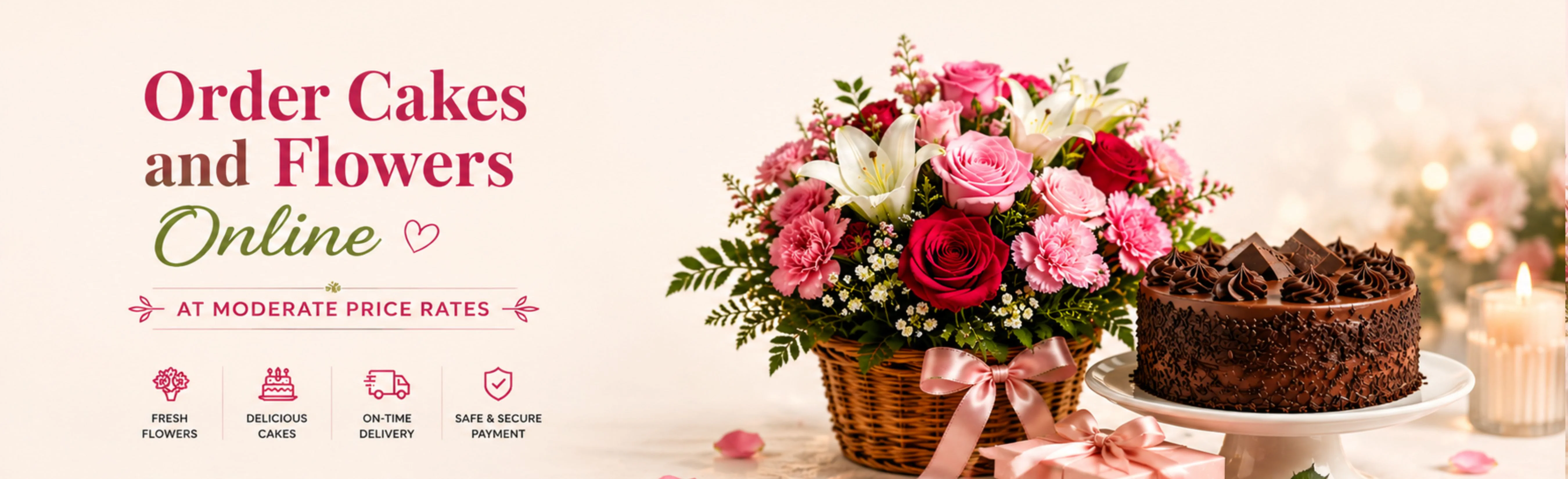 Order cakes and flowers online at moderate price rates Order cakes and flowers online at moderate price rates