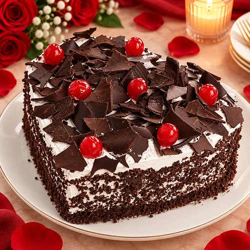 Eggless Heart Shape Blackforest Cake Eggless Heart Shape Blackforest Cake