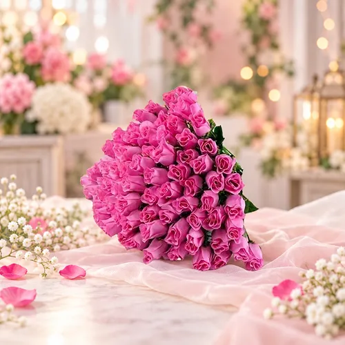 100 Pink Roses