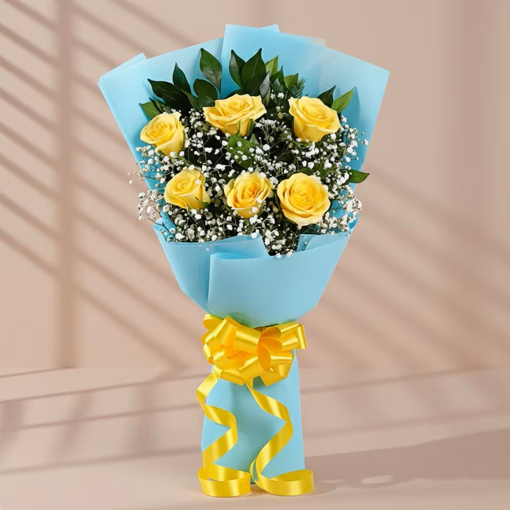 Sunny Yellow Roses & Dairy Milk Delight Bouquet