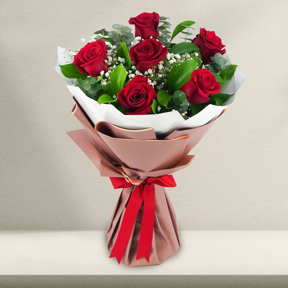 Rustic Red Rose Bouquet