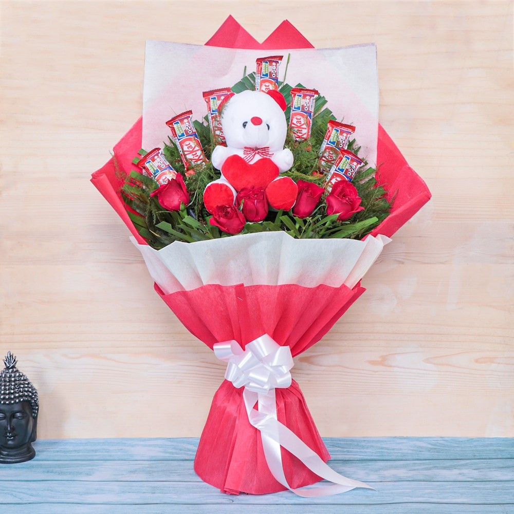 Romantic Teddy Choco Rose Combo