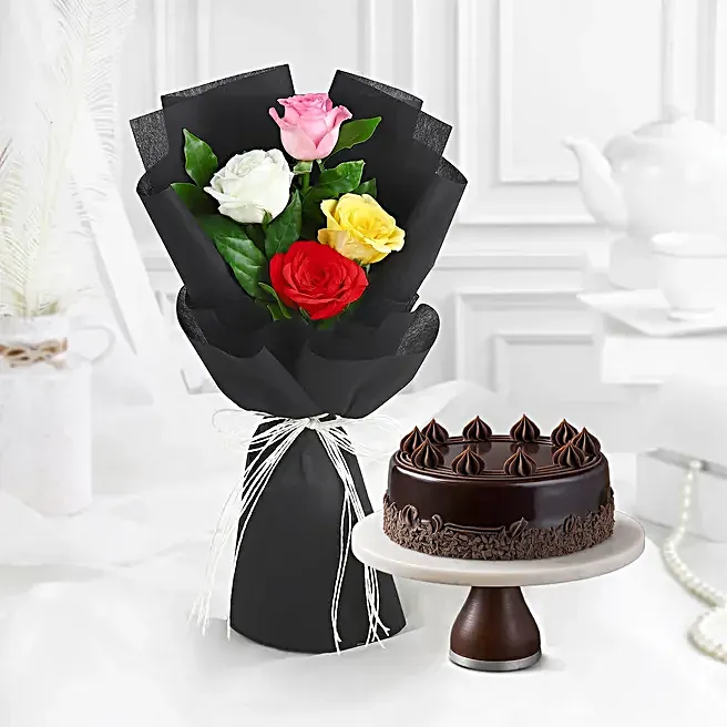 Mini Rose Delight with Truffle Cake