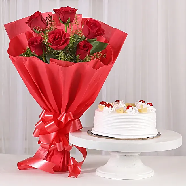 Red Rose Pineapple Delight Combo