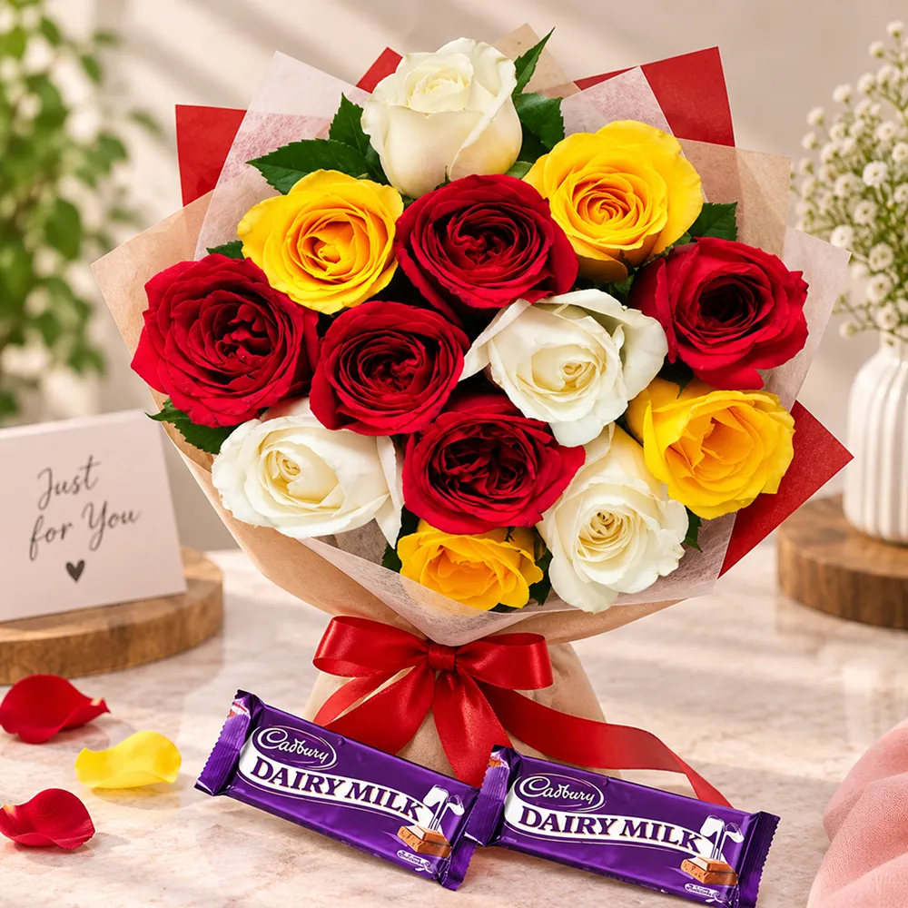 Mix Roses with Cadbury Mix Roses with Cadbury