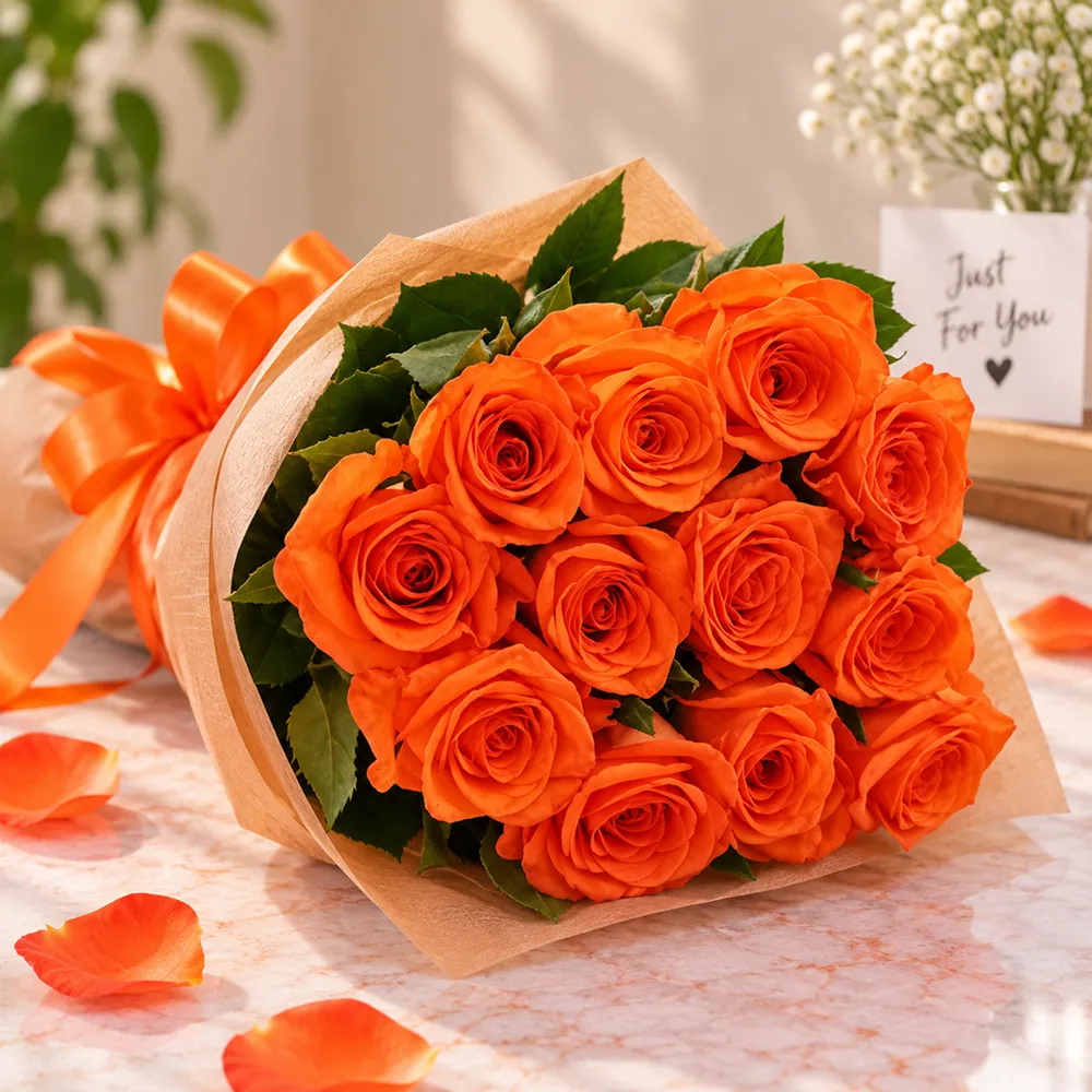 Orange Roses Bunch