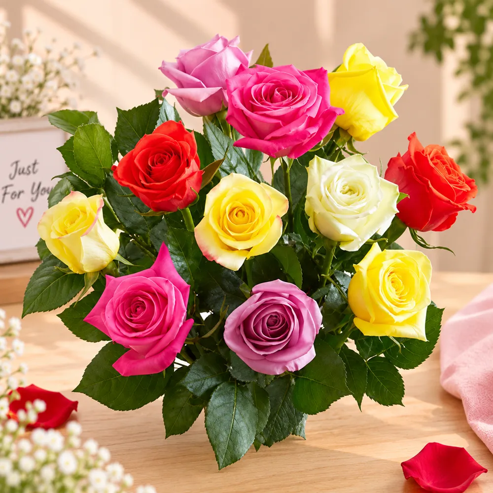 12 Mix Roses Bunch 12 Mix Roses Bunch