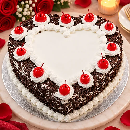 Heart Shape Blackforest Cake Heart Shape Blackforest Cake