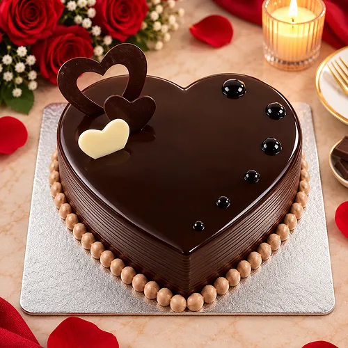 2 kg Heart Shape Chocolate Truffle Cake 2 kg Heart Shape Chocolate Truffle Cake