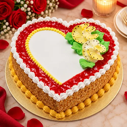 Heart shape butterscotch cake Heart shape butterscotch cake