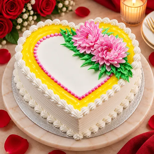 Heart shape pineapple cake Heart shape pineapple cake