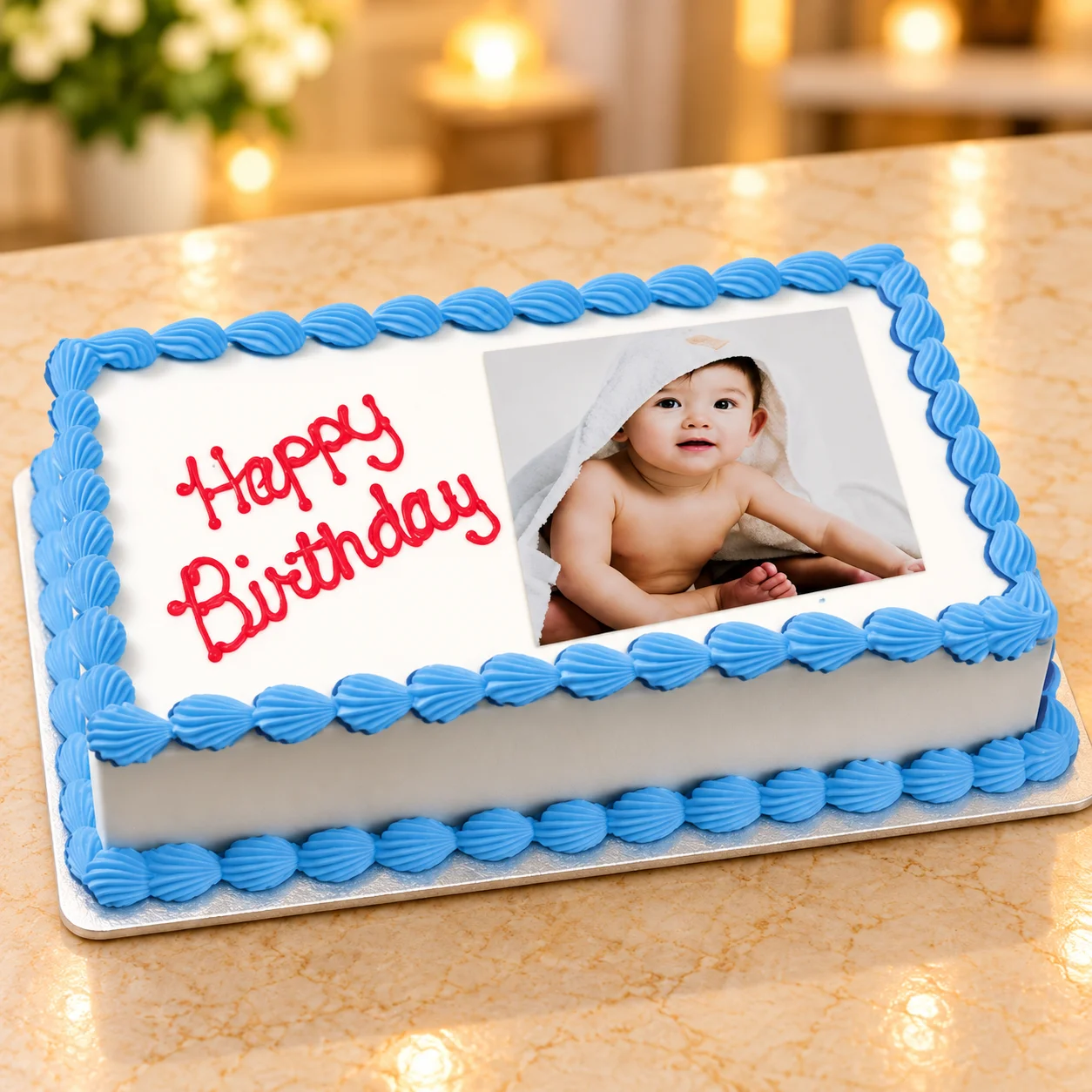 2kg Photo Cake Vanilla Sponge Eggless