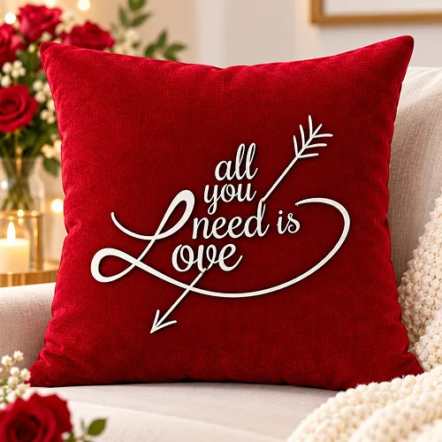 All I need is love cute cushion cover with filler.