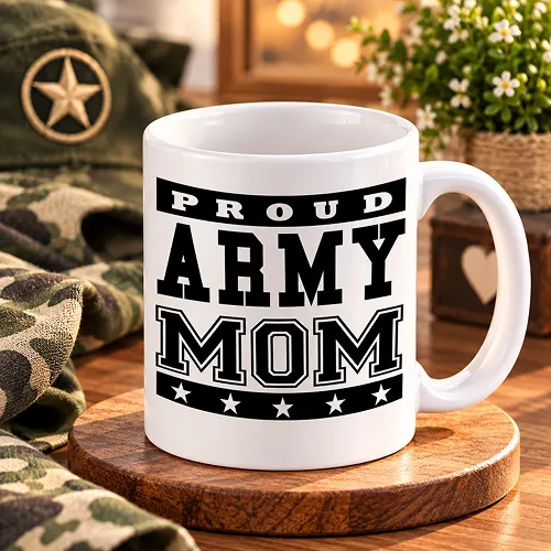 Army Mom Text Printed Ceramic Coffee Mug Army Mom Text Printed Ceramic Coffee Mug