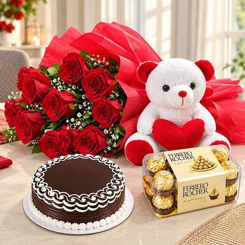 Beautiful Red Rose Hamper Premium