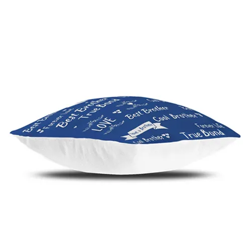 Best Brother Love you Brother Quote Printed Satin Cushion Cover, Blue Best Brother Love you Brother Quote Printed Satin Cushion Cover, Blue