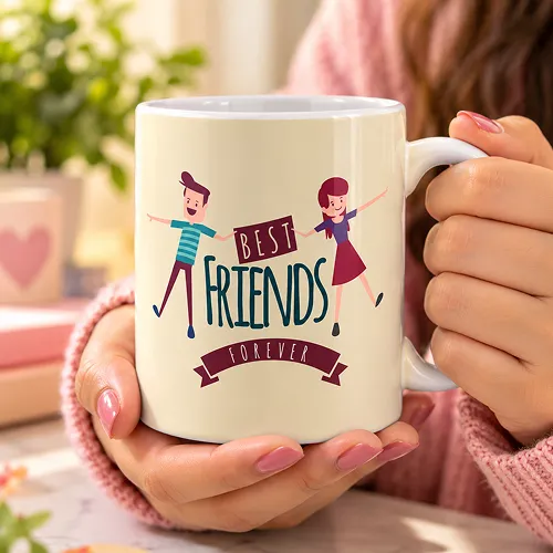 Best Friends Forever Text Print Ceramic Coffee Mug
