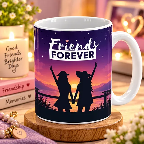 Best Girls Friends are Enjoying Friendship Day Printed Ceramic Mug