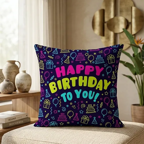 Birthday cushion 12x12in