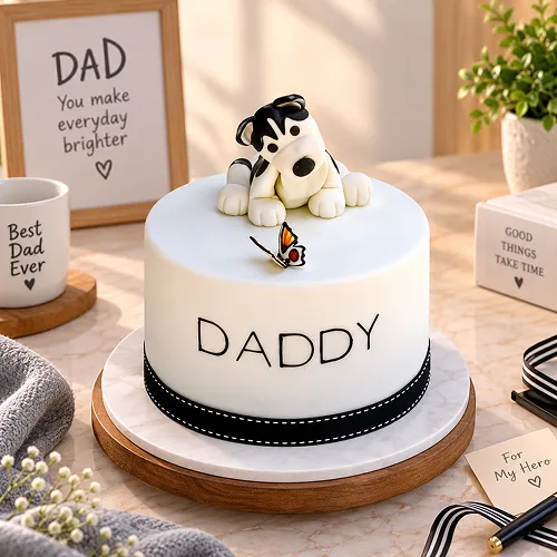 Black & White Dog Cake 2kg Black & White Dog Cake 2kg