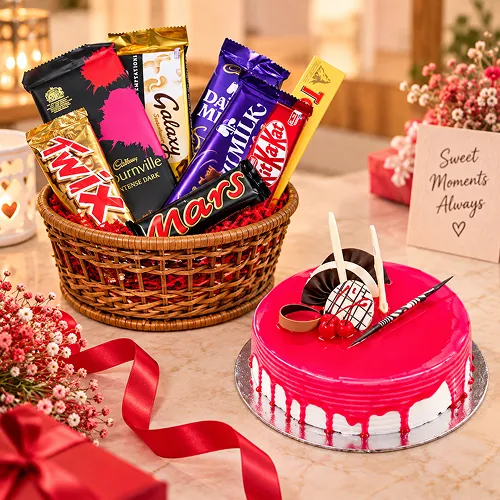 Cake with Chocolate Basket Cake with Chocolate Basket