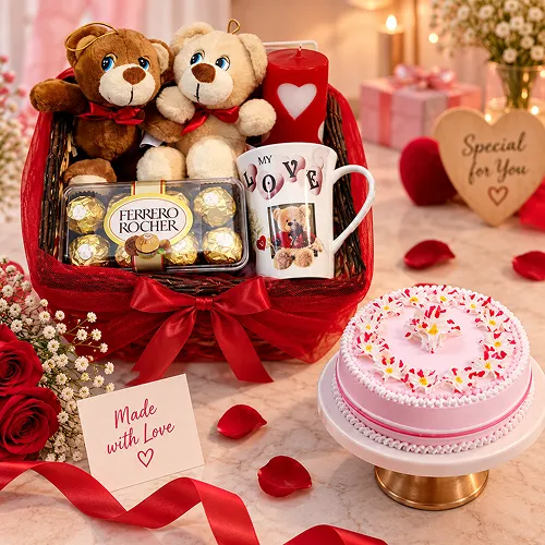 Cake with Teddy Hamper