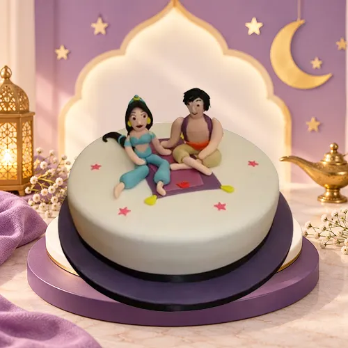 Cute Aladdin & Jasmine Cake