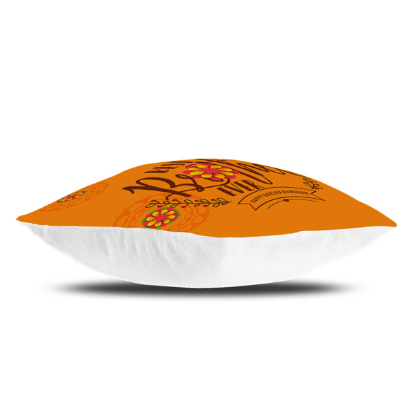 Best Brother Ever Quote Printed Satin Cushion Cover, Orange