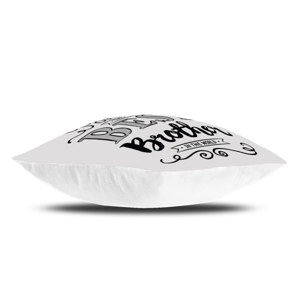 Best Brother Quote Printed Satin Cushion Cover, White