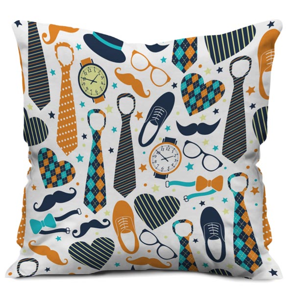 Daddy Illustrator Things Satin Cushion Cover (12X12, White)