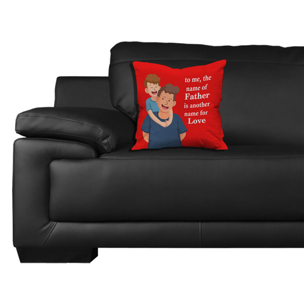 To me the Name of Father Awesome Quote Cushion/Pillow Cover with Filler (12X12, Red)
