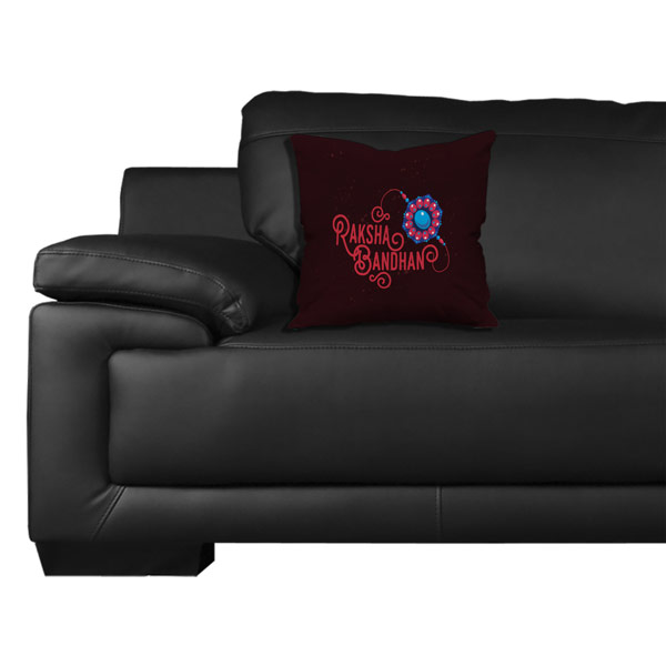 Happy Rakshabandhan Quote Printed Satin Cushion Cover