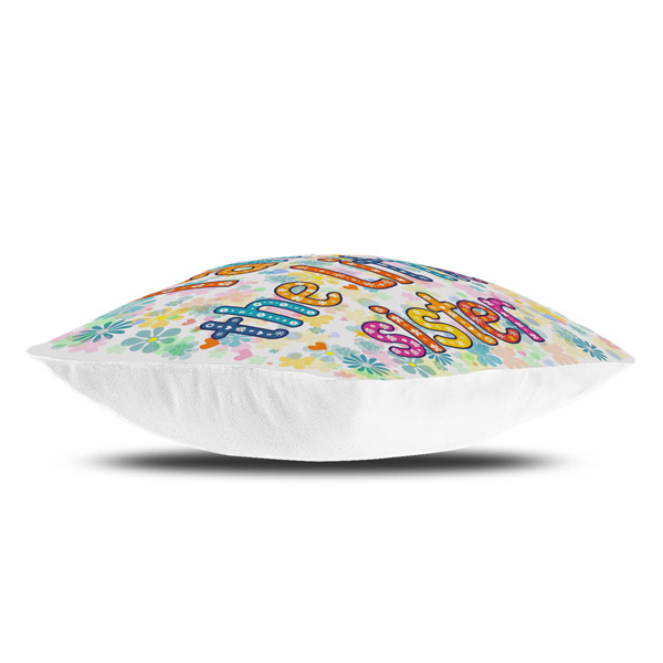 I am the Little sister Quote Printed Cushion Cover, White