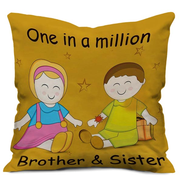 One in a Million Quote Printed Satin Cushion Cover, Yellow