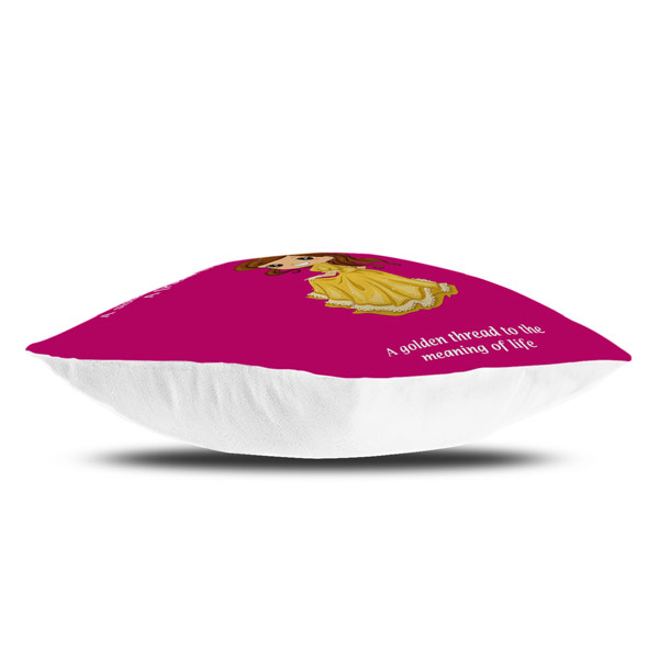 Princess Sister Quote Printed Satin Cushion, Pink