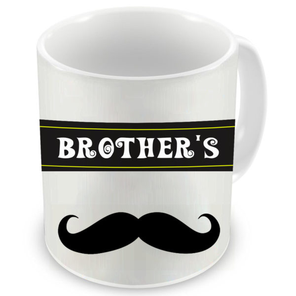 Brother's Quote with Mustache Printed Ceramic Mug