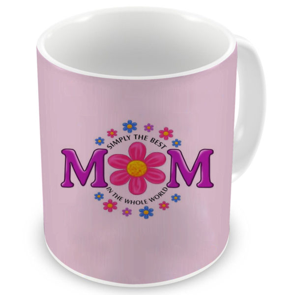 Floral Mom Text Printed Ceramic Coffee Mug