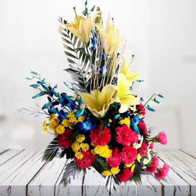 Arrangement of mix exotic flowers