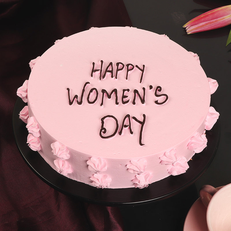 500 gm Womens Day Pink Swirls Cake
