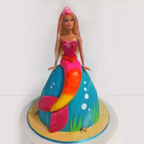 Mermaid Barbie Fondant Cake (3 Kg) Mermaid Barbie Fondant Cake (3 Kg)
