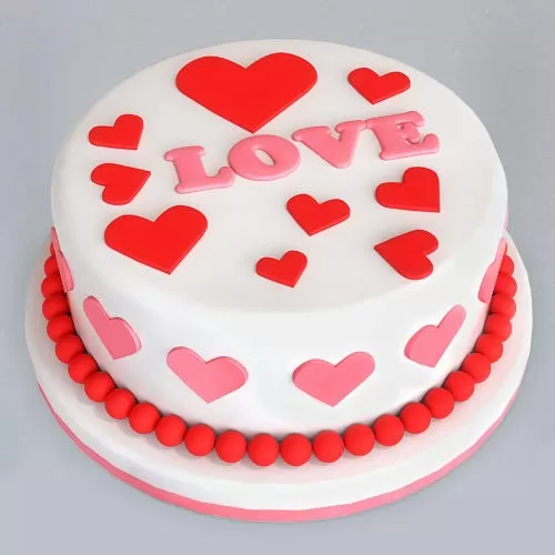 Hearts Fondant Cake (1 Kg) Hearts Fondant Cake (1 Kg)