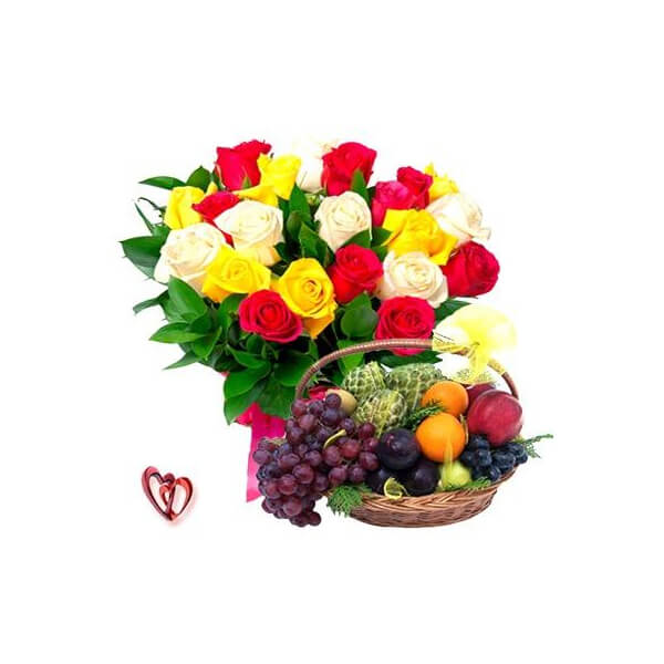 Love Roses With Fresh Fruits Love Roses With Fresh Fruits