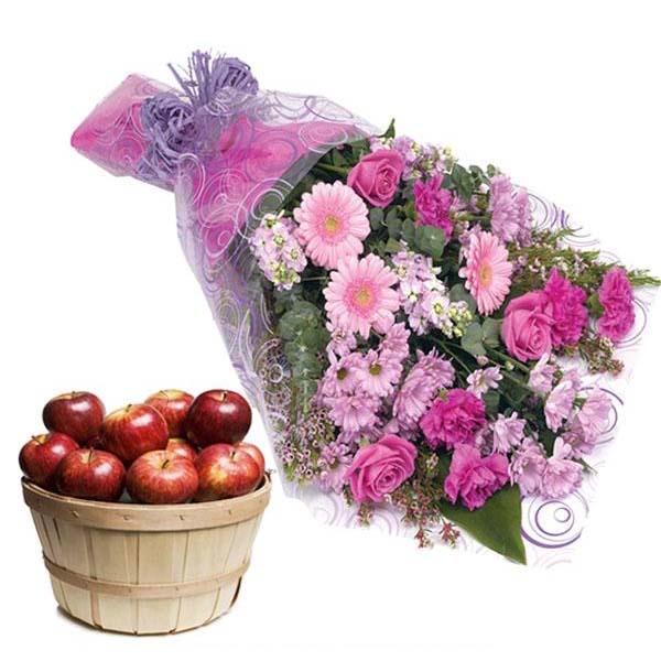 Healthy Basket With Flowers