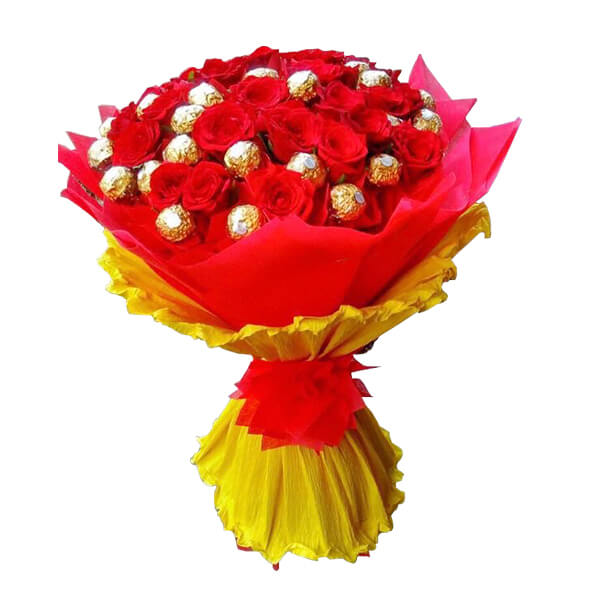 Roses and Rocher Bouquet