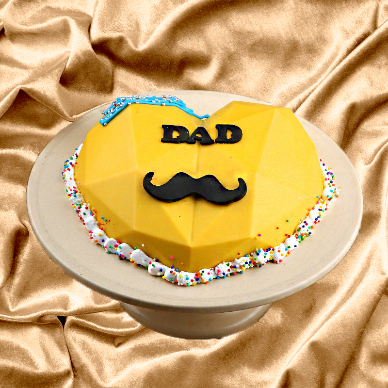 Dad Moustache Pinata Cake