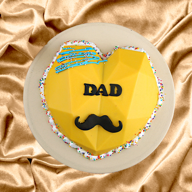 Dad Moustache Pinata Cake