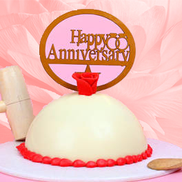 Happy Anniversary Blueberry Pinata Cake