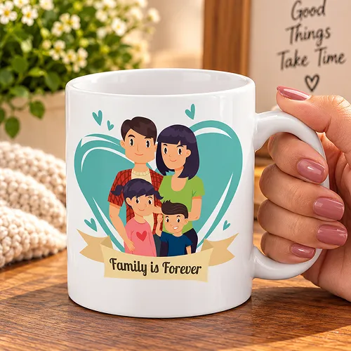 Family is Forever Quoted Printed Ceramic Coffee Mug Family is Forever Quoted Printed Ceramic Coffee Mug