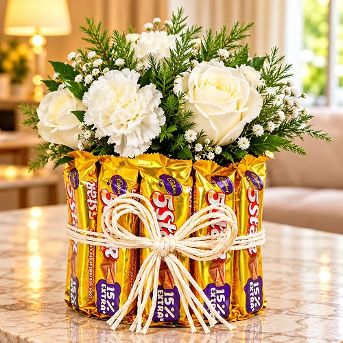 Five Star Floral Glass Vase Arrangement