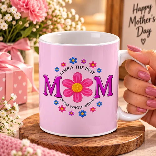 Floral Mom Text Printed Ceramic Coffee Mug Floral Mom Text Printed Ceramic Coffee Mug